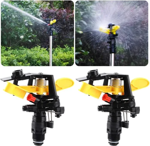 Vista 5 de Rociador de impulso de jardín de riego de impacto 2PCS para riego de agua, hilo macho DN15