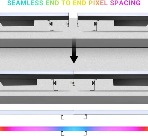 Vista 3 de Barra de luz LED para escenario, paquete de 2: mezcla de colores RGB de 60 W, control DMX y RDM, 67 programas de persecución y 37 colores estáticos