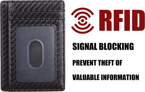 Vista 5 de Cartera Chelmon Slim RFID - Cartera de bolsillo frontal minimalista para tarjetas de crédito delgadas
