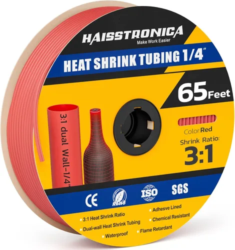 Vista 25 de haisstronica Tubo termorretráctil 3:1, relación de encogimiento, tubo termorretráctil de grado marino forrado con adhesivo para el hogar, automoción