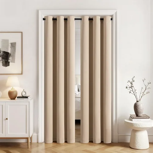 Vista 38 de MIULEE Cortinas opacas para dormitorio o sala de estar, juego de 2 paneles de cortina para ventana con aislamiento térmico y bloqueo de luz