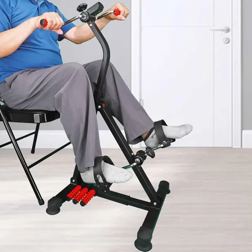 Vista 3 de Bicicleta Ejercitadora de Pedales para Manos, Brazos, Piernas y Rodillas, Pedaleador de Equipo de Fitness Ajustable para Personas Mayores, Ancianos