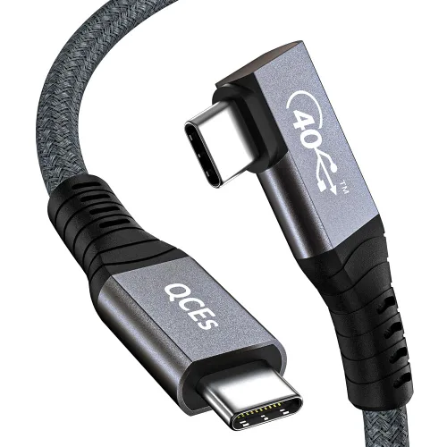 Vista 10 de QCEs Cable USB C corto de 1 pie 40 Gbps USB 4 cable para transferencia de datos de alta velocidad Thunderbolt 4, pantalla de monitor 8K60Hz, carga