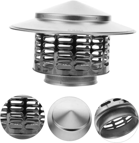 Vista 5 de Cabilock Sombrero de chimenea Cubierta de ventilación de chimenea Tapa de chimenea de acero inoxidable Tapa de chimenea Protector de puerta Cubierta