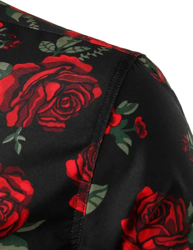 Vista 4 de ZEROYAA Camisas de vestir de manga larga con botones y diseño urbano de moda para hombre