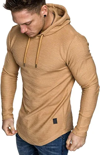 Vista 17 de Lexiart Sudadera deportiva con capucha para hombre, color liso, forro polar