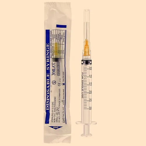 Vista 4 de Jeringas Rixbao de 3 ml con aguja - Aguja Luer Lock de 25G, 1.0 pulgada, jeringa estéril envuelta individualmente (3ml-25G-10pack), blanca
