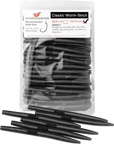 Vista 15 de 30/50/78/100 piezas Senko Worms Kit - Señuelos de pesca de plástico suave de 4"/5" con impregnación de sal para pesca de lubina