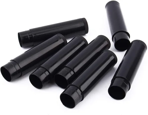 Vista 7 de Agatige 100 tubos de lápiz labial vacío de 0.2 fl oz, tubos de bálsamo labial negro de plástico portátil, tubos de lápiz labial, recipientes