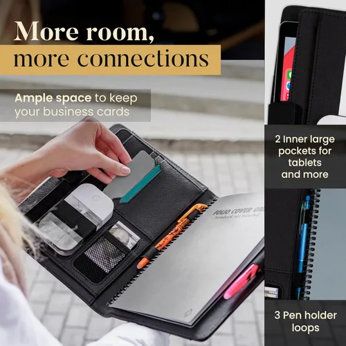 Vista 9 de Cubierta de folio premium compatible con Rocketbook Everlast, Wave, Fusion, Panda, cuaderno inteligente reutilizable - Tamaño ejecutivo A5 Old