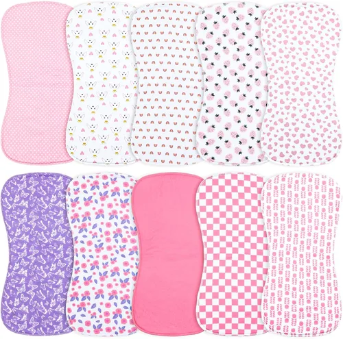 Vista 13 de Juego de 10 paños para eructar para bebés niños y niñas - Paño orgánico para eructos de bebé, toallitas para bebé, trapos para eructos, paños