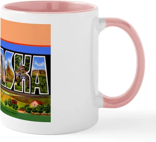 Vista 110 de CafePress I Love Nebraska Taza de café de cerámica de 11 oz (11.0 fl oz)