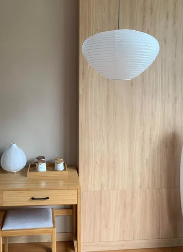 Vista 3 de Pantalla de papel de hongo (17 pulgadas), lámpara plegable blanca, linterna de ajuste interior, pantalla de lámpara de techo de papel