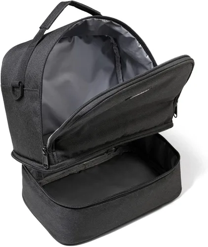 Vista 7 de VASCHY Bolsa de almuerzo aislada, bolsa de almuerzo para hombres y mujeres para el trabajo, pequeña hielera para picnic, color negro