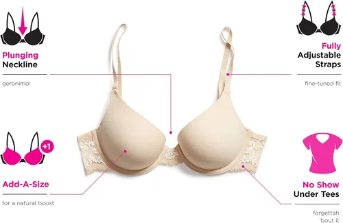 Vista 6 de Maidenform Sujetador Natural Boost Demi para mujer