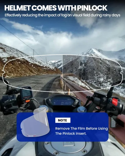 Vista 3 de ILM - Casco modular de cara completa para motocicleta, ATV, tres en uno, para moto de nieve, con visera antiniebla Pinlock, para hombres y mujeres