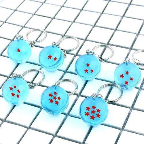 Vista 5 de Dragon Ball,7PCS Acrylic Dragon Ball Z Keychains,Esferas del Dragon Ball,DBZ Keychain for Kids Birthday Party Favor