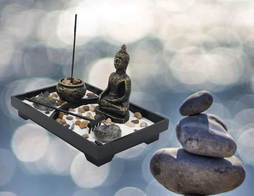 Vista 7 de DharmaObjects Juego de portavelas Buddha Zen Garden Tea Light (Meditation Buddha)