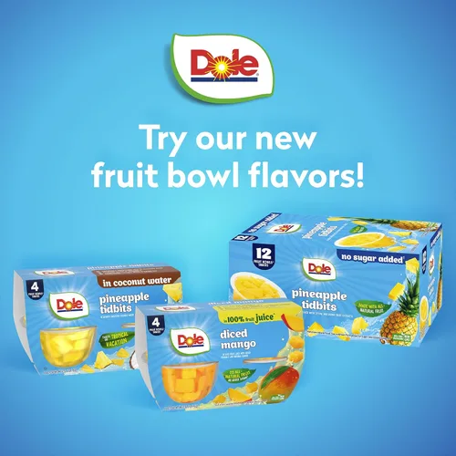 Vista 4 de Dole - Tazones de peras en cubos en jugo 100% de fruta, 4 oz, 12 tazas en total, sin gluten ni lácteos, refrigerios a granel para niños y adultos