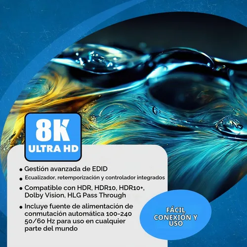 Vista 7 de OREI Interruptor de matriz HDMI 2x2 – 8K HDMI 2.1, EDID, IR, VRR, FVA, ALLM
