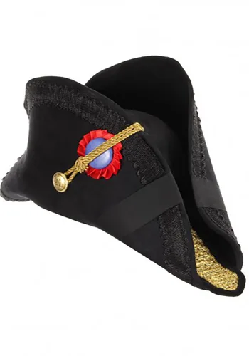 Vista 3 de Sombrero Bicornio de Almirante Negro Multicolor