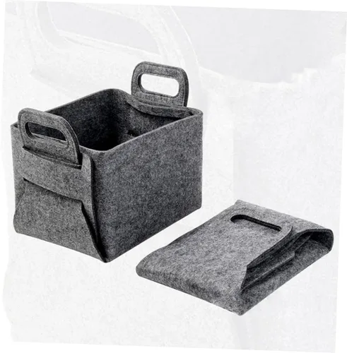 Vista 8 de Cesta organizadora de fieltro resistente, cesta de almacenamiento plegable para juguetes, libros, ropa, lavandería, tamaño mediano