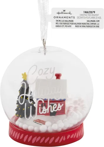 Vista 3 de Hallmark Cozy Holiday Wishes - Adorno navideño con forma de globo de nieve