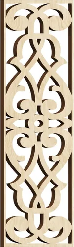 Vista 127 de 9 3/8"W x 24 3/8"H x 1/4"T Bellaire Decorativos Paneles de pared de madera calado, abedul