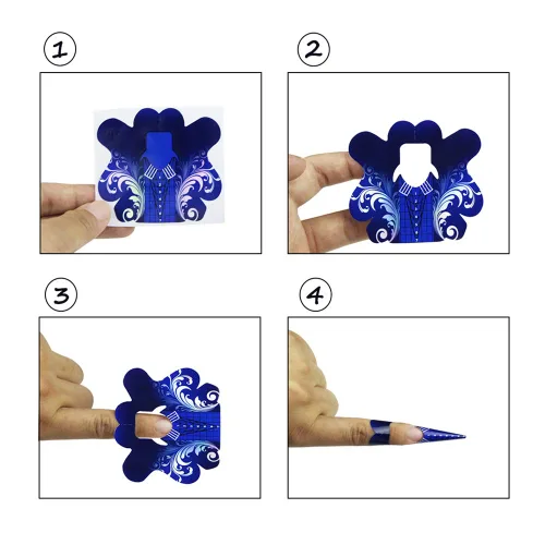 Vista 7 de 100 puntas de uñas de aguja con láser, formas de extensión de esmalte de gel, puntas acrílicas, decoración de uñas, bricolaje, rizos de gel de uñas