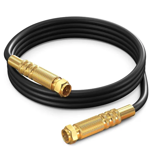 Vista 25 de Cable coaxial RG6, triple blindado, sin oxígeno, cable de cobre para TV, Internet y más, cable coaxial flexible de 1.5 pies, color blanco