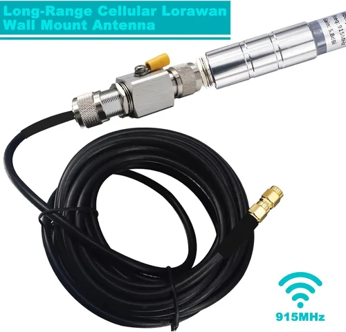 Vista 9 de Kit de antena LoRa de 915 MHz para Meshtastic, 5.8dBi, cable de 16.4 pies