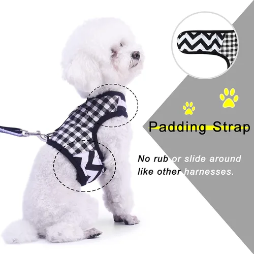 Vista 4 de Teacup - Juego de arnés y correa para perro pequeño para invierno, chaleco acolchado suave ajustable para taza de té, chihuahua, caniche, yorike