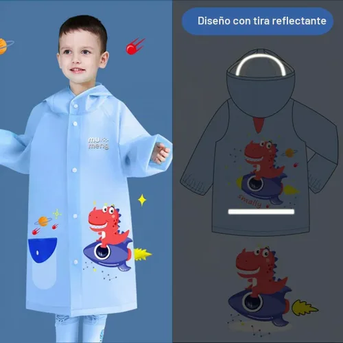 Vista 5 de Chubasqueros para niños, chaqueta impermeable para niños y niñas, poncho de lluvia para niños pequeños, ropa de lluvia de dibujos animados 3D, traje