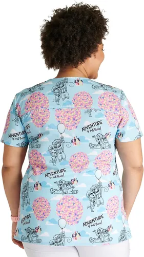 Vista 2 de Tooniforms Mujer Scrubs Top Cuello en V Estampado TF776