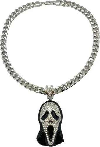 Vista 3 de Shiny Jewelers USA COLGANTE DE CADENA PARA HOMBRE ICED OUT RAPPER MASK HIP HOP CAJA DE 24 pulgadas, CUBANO, COLLAR DE CADENA DE CUERDA, Metal