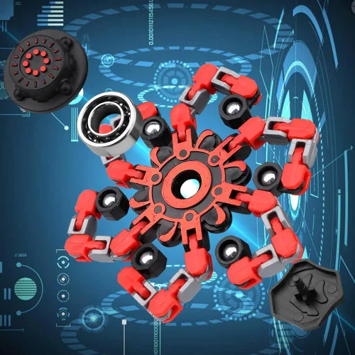 Vista 6 de 8 piezas de juguetes Fidget Spinner transformables para niños y adultos, robot transformable de cadena, spinner, juguetes giratorios de punta