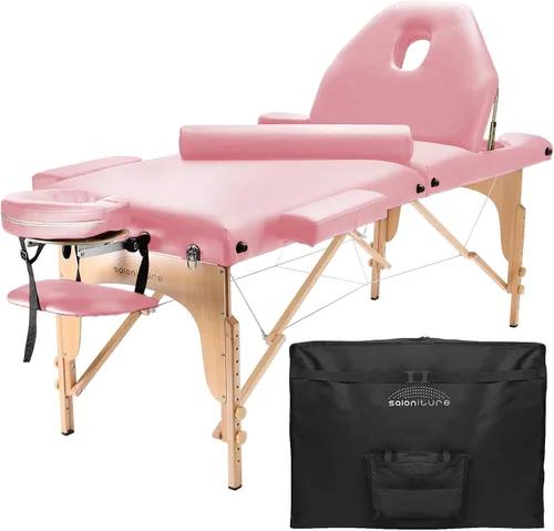 Vista 13 de Mesa de masaje portátil profesional con respaldo, varios colores disponibles, de Saloniture , Negro