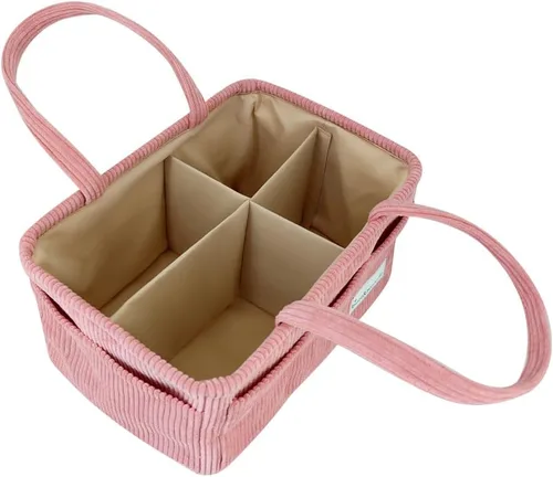 Vista 2 de Buzz&Bloom Organizador de pañales para bebé, elegante cesta de almacenamiento para artículos esenciales para recién nacidos y estación de pañales