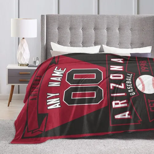 Vista 6 de Manta personalizada para cama, regalo para fanáticos del béisbol, manta de forro polar para invierno y verano, manta personalizada con nombre