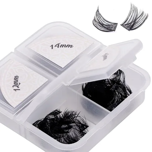 Vista 35 de ACTROL Pestañas de anime con forma de pluma, extensiones de racimo de pestañas naturales de manga individual