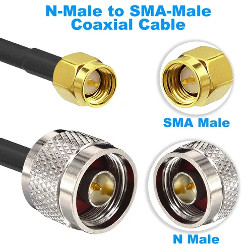 Vista 4 de Cable N macho a macho SMA de 49,2 pies, cable coaxial RG58 de 50