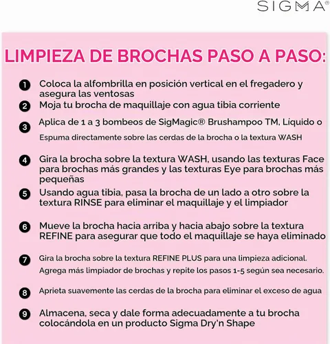 Vista 5 de Sigma Beauty Sigma Spa Express - Tapete de limpieza para mujer, color rosa, talla única