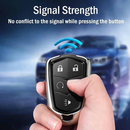 Vista 6 de Intermerge Funda para llavero Cadillac con protector de TPU para llavero adecuado, Azul