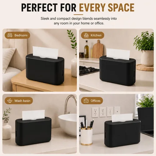 Vista 7 de Dispensador de toallas de papel multidobladas para encimera, dispensador de toallas de mano para dormitorio, baño, cocina, inodoro (negro)