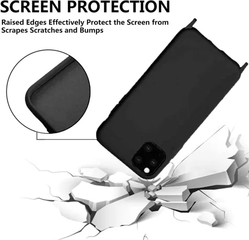 Vista 3 de Funda cruzada compatible con Apple iPhone 7 Plus/8 Plus, funda flexible de silicona líquida de TPU con cordón desmontable, correa para el cuello, a