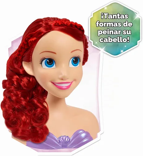 Vista 3 de Cabeza de peinado pequeña de princesa Disney - Ariel (embalaje de 8L)