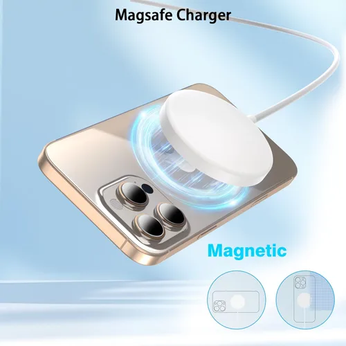 Vista 2 de Cargador inalámbrico magnético para iPhone, carga rápida de 3 pies Apple Mag, almohadilla de carga inalámbrica para iPhone Air/17 Pro Max/16 Pro/16