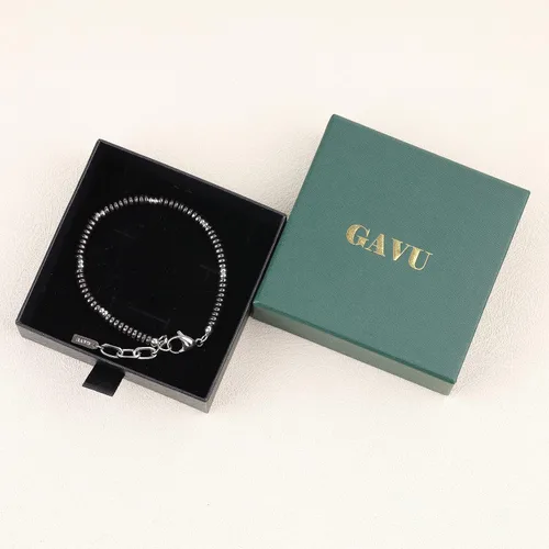 Vista 9 de GAVU Pulsera de cuentas de hematita para hombre