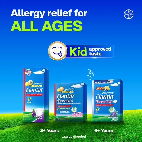 Vista 8 de Claritin Medicamento para alergias infantiles, loratadina sin somnolencia las 24 horas, 5 mg, líquido antihistamínico para niños de 2 años