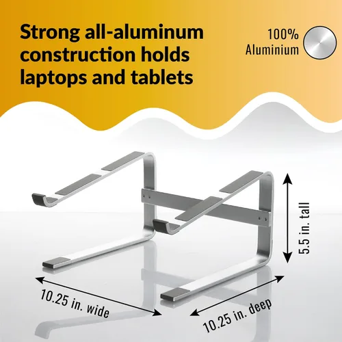 Vista 2 de OFFICE OWL Soporte de escritorio para laptop, ergonómico, portátil, elevador de computadora de aluminio para escritorio, soporte compatible